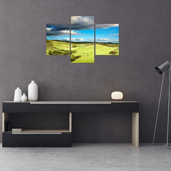 Slika - Zeleni krajolik s brdima (90x60 cm)