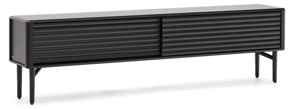 Crna TV komoda u dekoru hrasta 200x57x35 cm Lenon – Kave Home