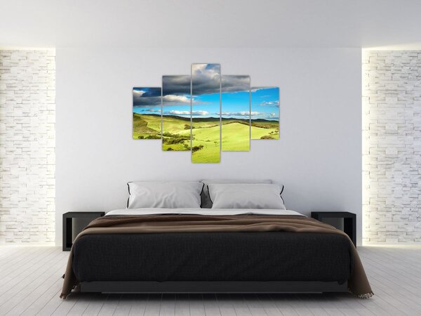 Slika - Zeleni krajolik s brdima (150x105 cm)