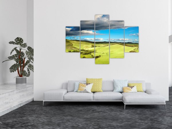 Slika - Zeleni krajolik s brdima (150x105 cm)