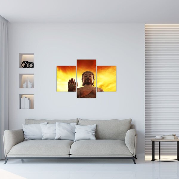 Slika - Buda s crvenom i žutom pozadinom (90x60 cm)