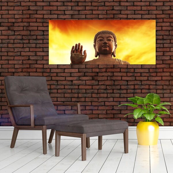 Slika - Buda s crvenom i žutom pozadinom (120x50 cm)