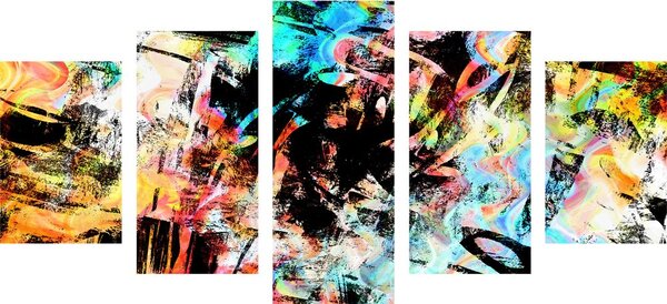 5-dijelna slika jedinstvena graffiti umjetnost