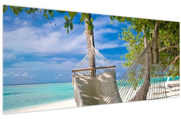 Slika - Viseća mreža na plaži (120x50 cm)