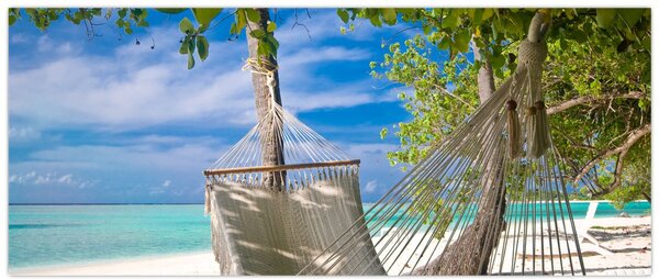 Slika - Viseća mreža na plaži (120x50 cm)
