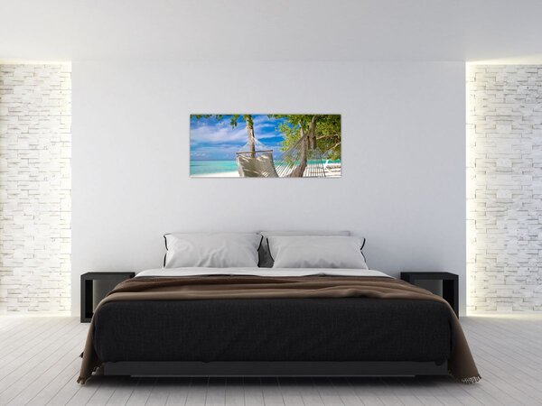 Slika - Viseća mreža na plaži (120x50 cm)