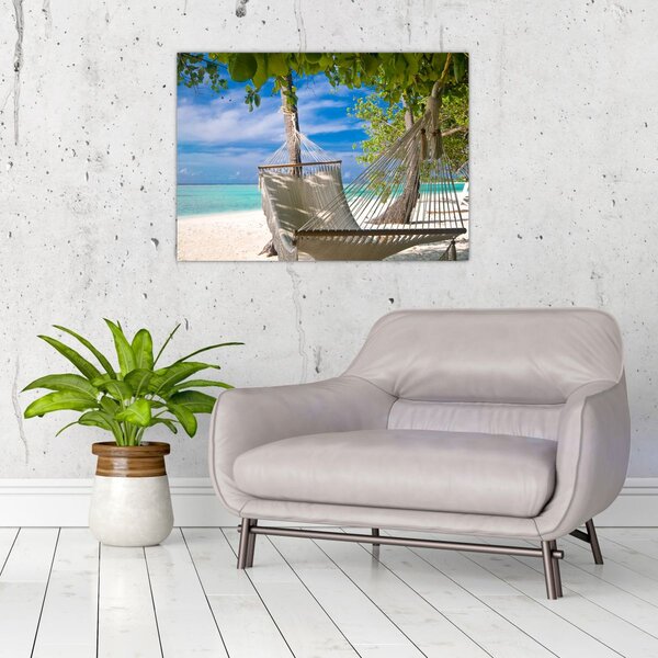 Slika - Viseća mreža na plaži (70x50 cm)