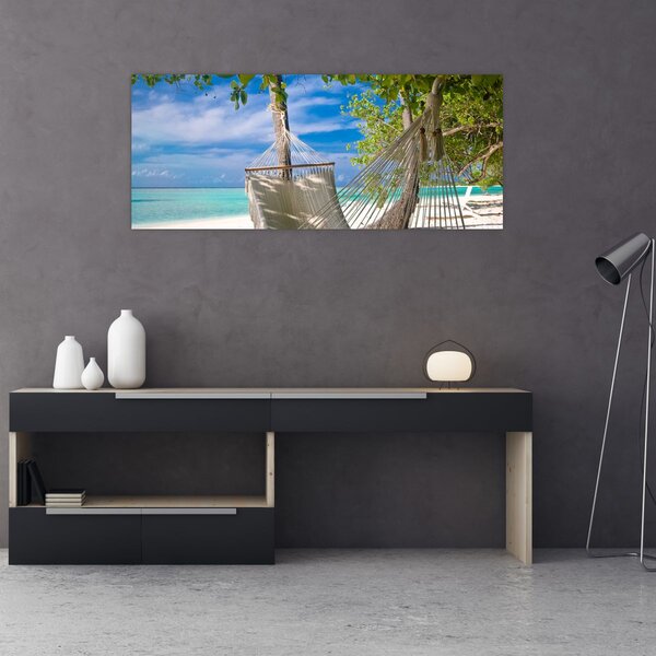 Slika - Viseća mreža na plaži (120x50 cm)
