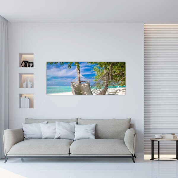 Slika - Viseća mreža na plaži (120x50 cm)