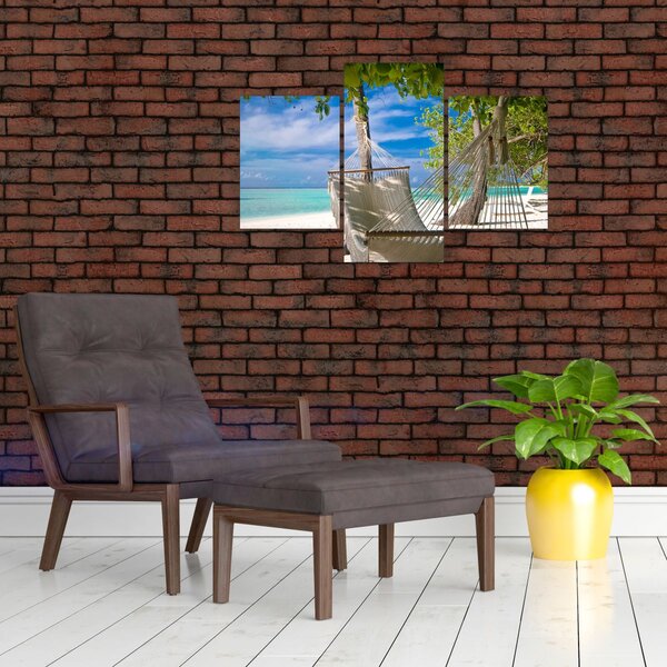 Slika - Viseća mreža na plaži (90x60 cm)