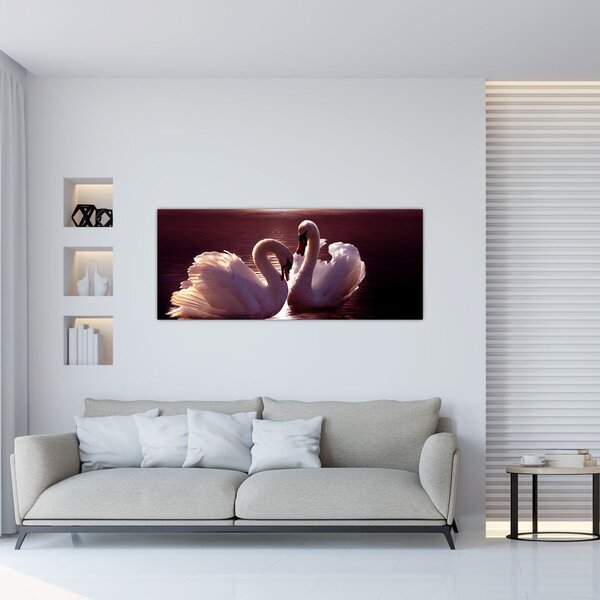 Slika - Labudovi na jezeru (120x50 cm)