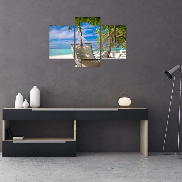 Slika - Viseća mreža na plaži (90x60 cm)