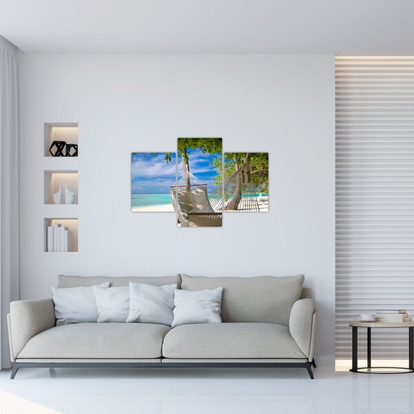 Slika - Viseća mreža na plaži (90x60 cm)