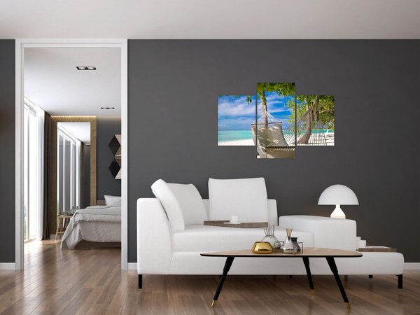Slika - Viseća mreža na plaži (90x60 cm)