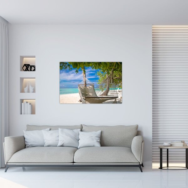 Slika - Viseća mreža na plaži (90x60 cm)