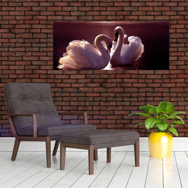Slika - Labudovi na jezeru (120x50 cm)