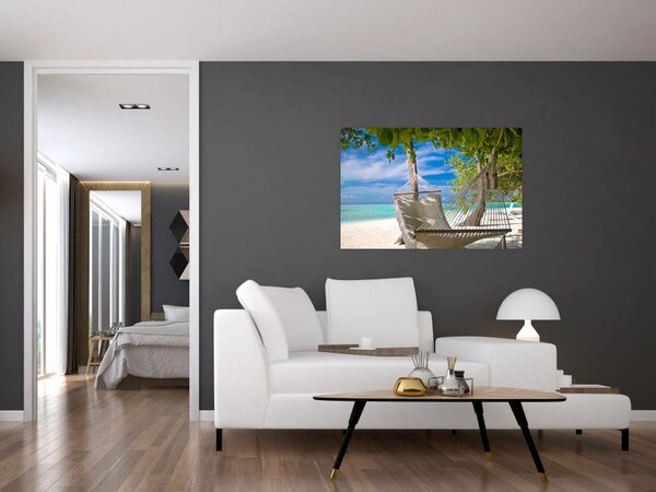 Slika - Viseća mreža na plaži (90x60 cm)