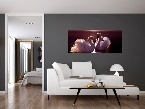 Slika - Labudovi na jezeru (120x50 cm)