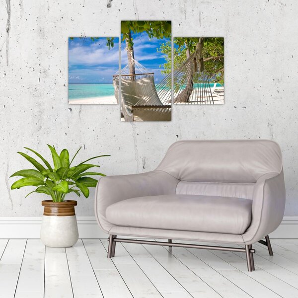 Slika - Viseća mreža na plaži (90x60 cm)