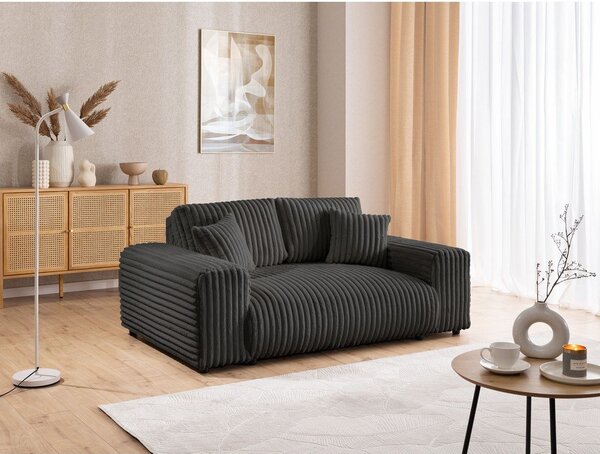 Tamno siva sofa od samta 178 cm Justin – Ropez