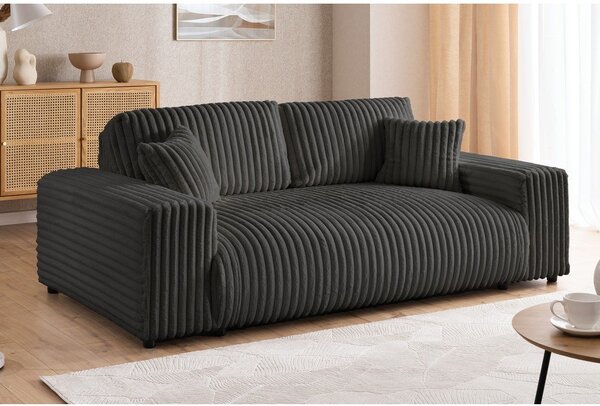 Tamno siva sofa od samta 178 cm Justin – Ropez