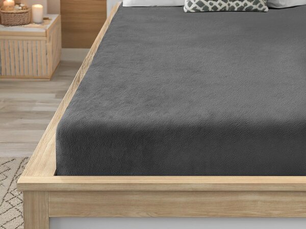 Plahta mikropliš SOFT 90x200 cm tamno siva