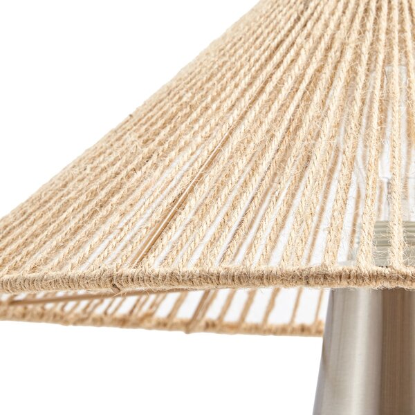 Stolne Lampa Lucande, Stephane, Bež, Dnevna soba, Tkanina / tekstil, Moderan