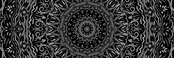 Slika Mandala u vintage stilu u crno-bijelom dizajnu
