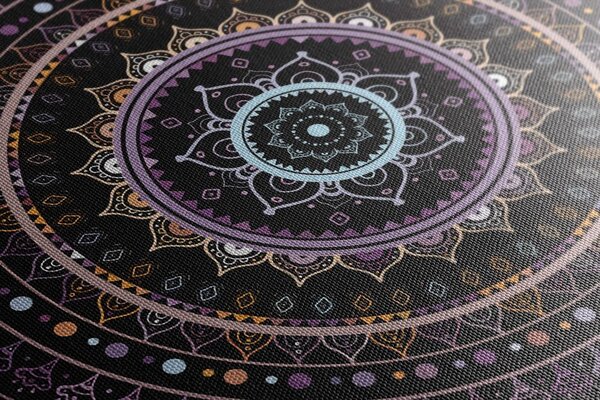 Slika Mandala s uzorkom sunca u ljubičastim nijansama