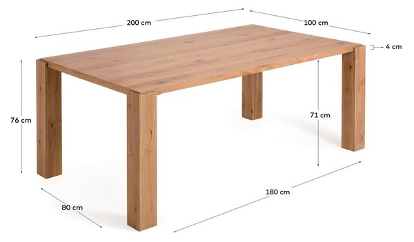 Blagovaonski stol u dekoru hrasta 100x200 cm Deyanira – Kave Home