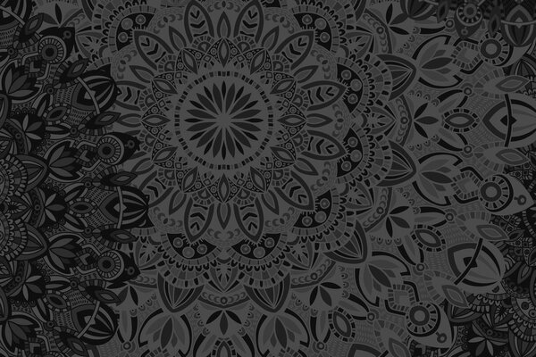Slika stilska Mandala u crno-bijelom dizajnu