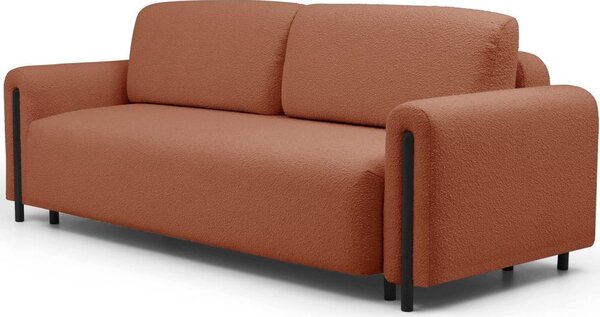 Sklopiva/s prostorom za odlaganje sofa od bouclé tkanine boja terakote 244 cm Arcadova – ELTAP