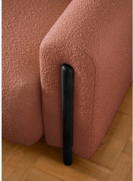 Sklopiva/s prostorom za odlaganje sofa od bouclé tkanine boja terakote 244 cm Arcadova – ELTAP
