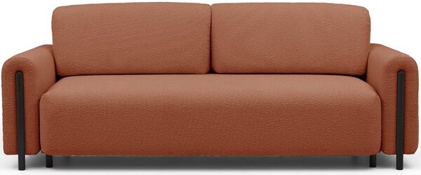 Sklopiva/s prostorom za odlaganje sofa od bouclé tkanine boja terakote 244 cm Arcadova – ELTAP