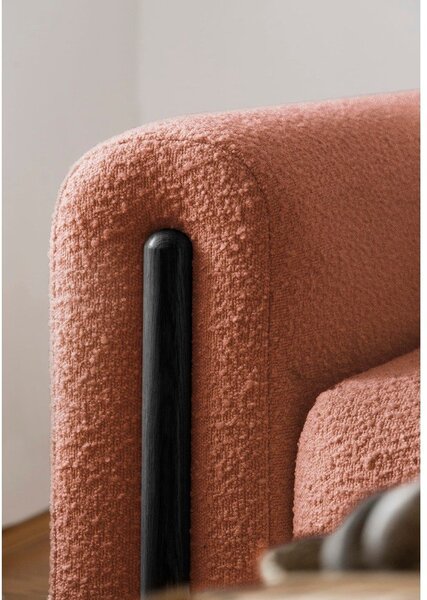 Sklopiva/s prostorom za odlaganje sofa od bouclé tkanine boja terakote 244 cm Arcadova – ELTAP