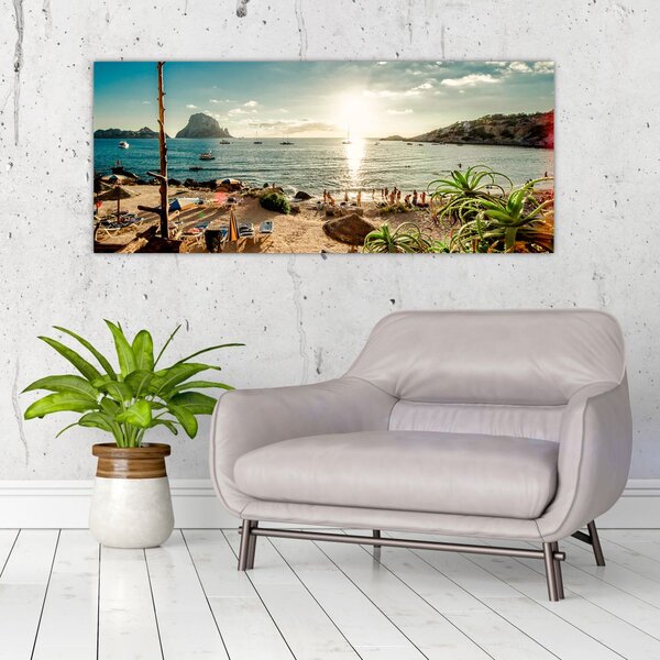 Slika - Plaža s ljudima (120x50 cm)