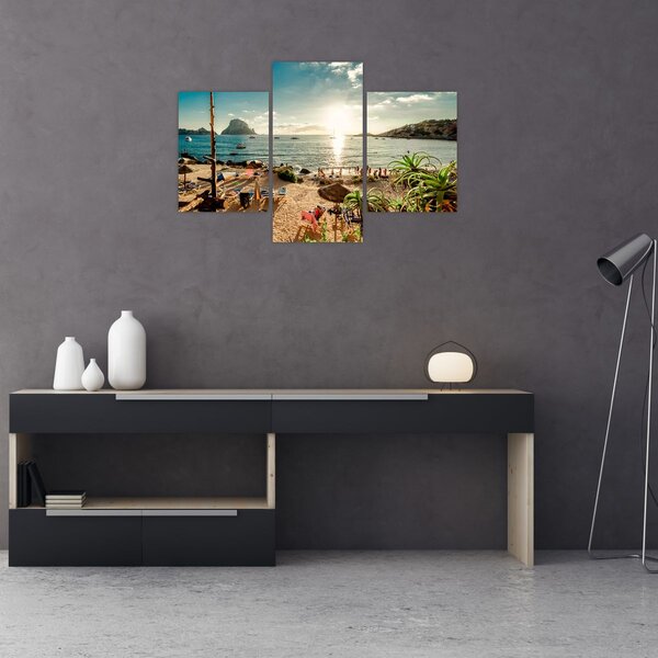 Slika - Plaža s ljudima (90x60 cm)