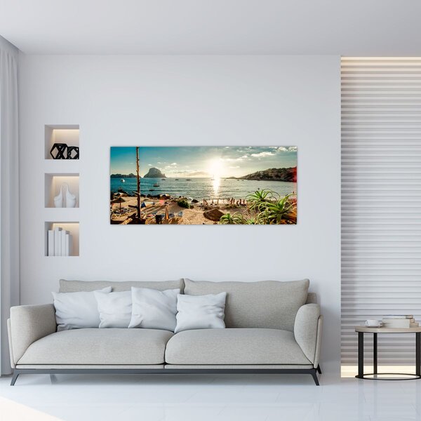 Slika - Plaža s ljudima (120x50 cm)