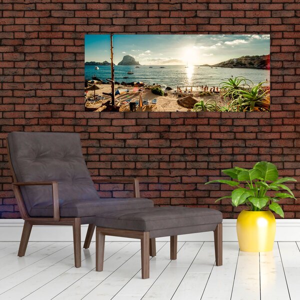 Slika - Plaža s ljudima (120x50 cm)