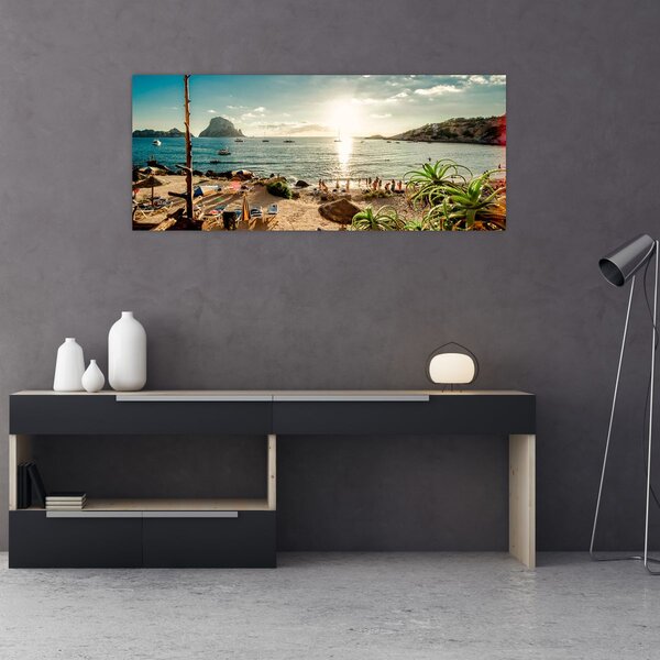 Slika - Plaža s ljudima (120x50 cm)