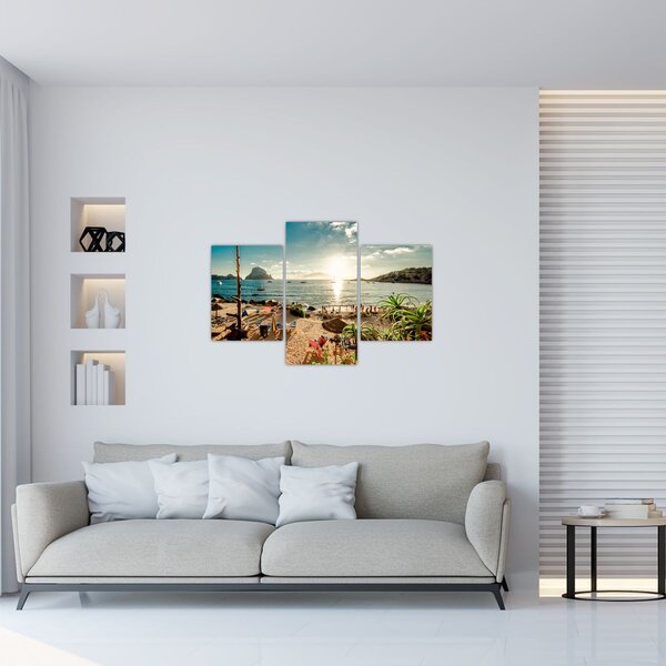 Slika - Plaža s ljudima (90x60 cm)