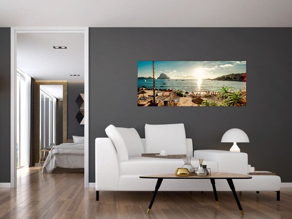 Slika - Plaža s ljudima (120x50 cm)