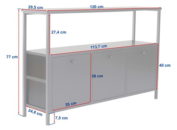 Konzolni stol OLYVEN, atlantski bor/crna
