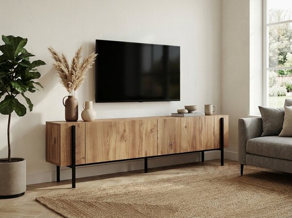 TV stolić ZENORI 180 cm, borovica Atlantic/crna