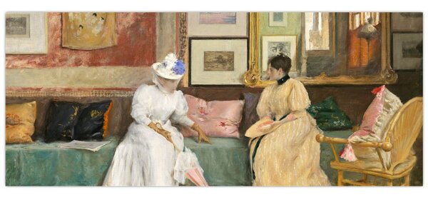 Slika - William Merritt Chase, A Friendly Call, reprodukcije (120x50 cm)