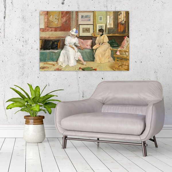 Slika - William Merritt Chase, A Friendly Call, reprodukcije (90x60 cm)