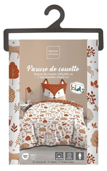 Bijela/boja terakote pamučna dječja posteljina za krevet za jednu osobu 140x200 cm Roxy – douceur d'intérieur