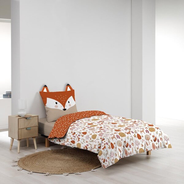 Bijela/boja terakote pamučna dječja posteljina za krevet za jednu osobu 140x200 cm Roxy – douceur d'intérieur