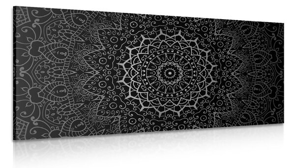 Slika vintage Mandala u indijskom stilu u crno-bijelom dizajnu