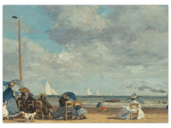 Slika - Eugène Boudin, Beach at Trouville, reprodukcije (70x50 cm)